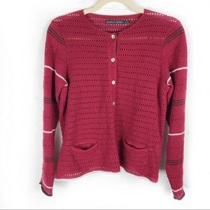 Gudrun Sjoden Cranberry Cardigan Button Front